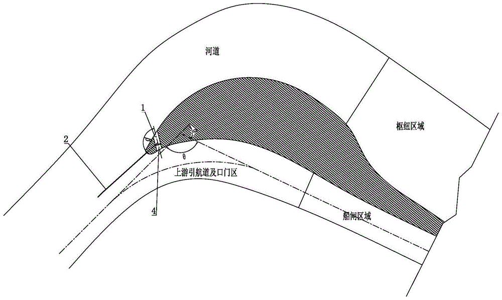 一种分水引流渠结合底部透空导航墙的引航道布置方法与流程