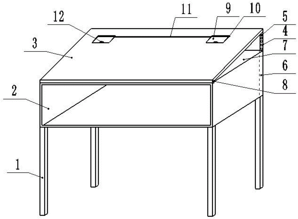 一种方便学生绘画使用的学生课桌的制作方法