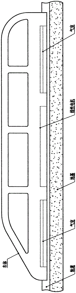 燕尾式气动导向气垫悬浮轨道列车的制作方法