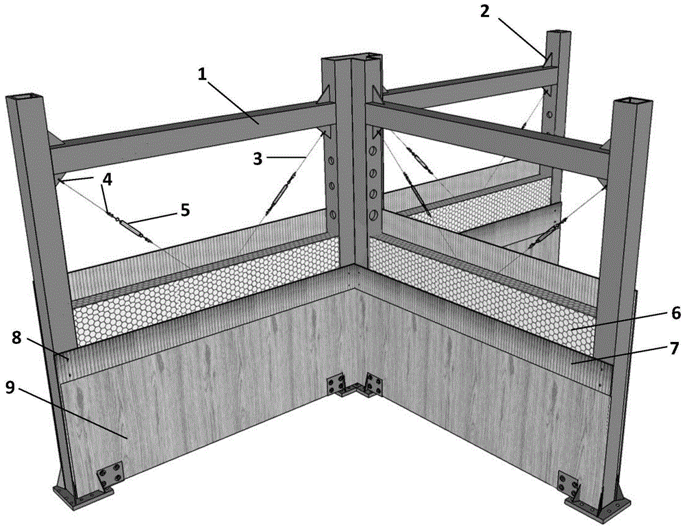 轻钢-钢索-小径材-复合板面层T形截面组合墙体及作法的制作方法