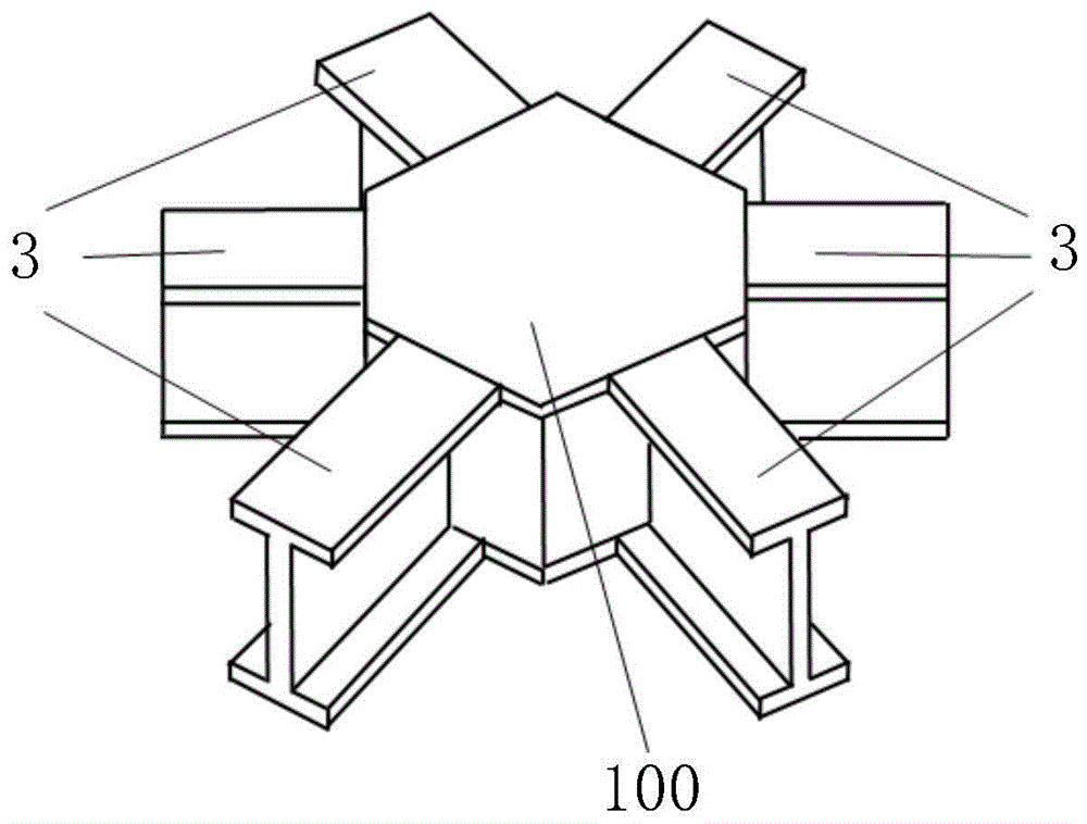 一种H型钢空间网壳结构用六边形节点结构的制作方法