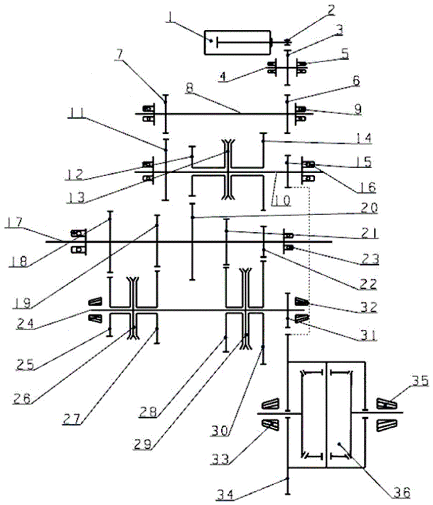 混合动力变速器双电机及轴系布置结构的制作方法