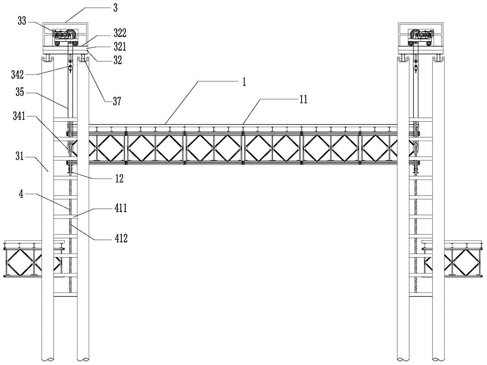 一种钢栈桥通航孔桥面提升装置的制作方法