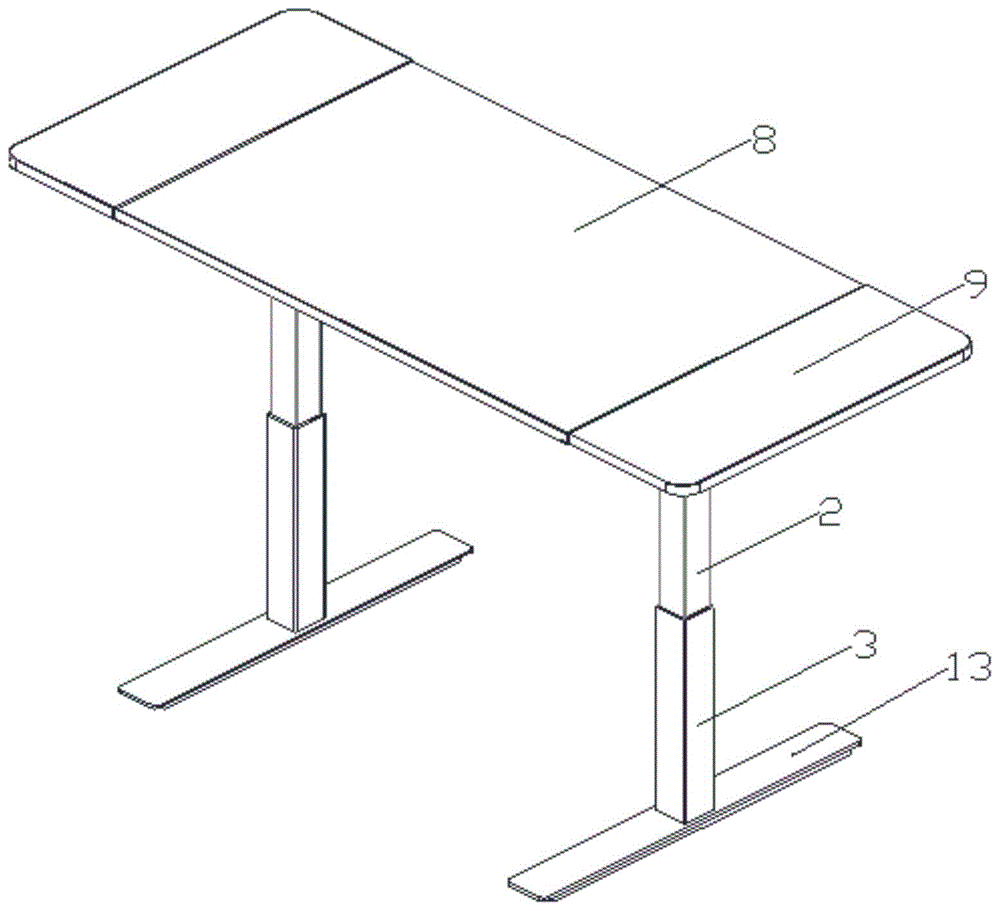 三段式电动升降桌的制作方法