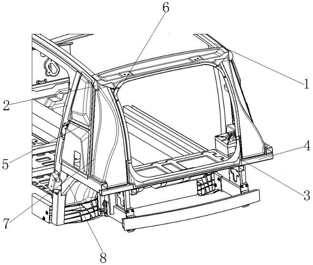 一种铝合金汽车车身的顶盖后横梁及车身后端框架结构的制作方法