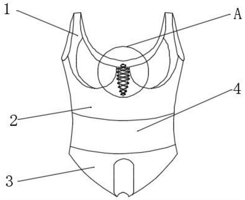 一种带有磁石及聚拢收腹结构的一体式美体内衣的制作方法