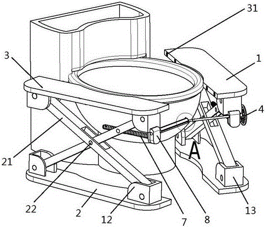 一种两半组合式可无级调节抬高的马桶蹲凳的制作方法