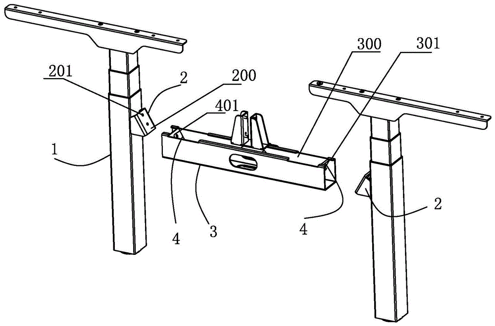 横梁连接结构及其应用的升降桌的制作方法