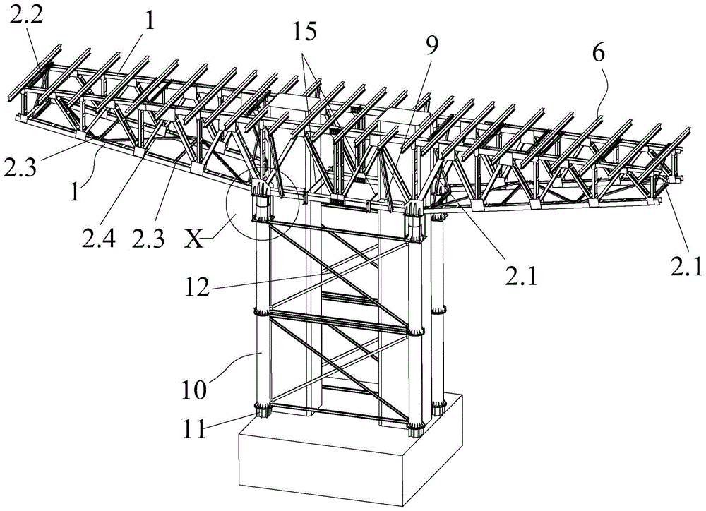 大跨径悬臂桁架式盖梁支架体系的制作方法