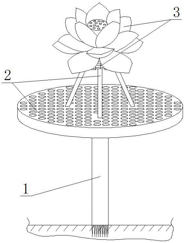 一种具有彩灯照明景观的双层生态浮岛的制作方法