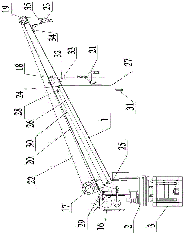 一种可升降的单臂艇筏吊架兼起重机的制作方法