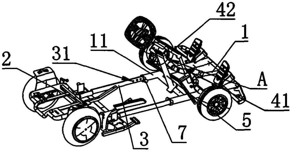 一种电动卡丁车的车架伸缩结构的制作方法