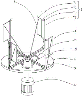 一种帆布展翼垂直轴风发电机的制作方法