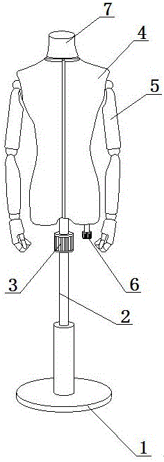 一种用于服装设计的可调式新型人体模特的制作方法