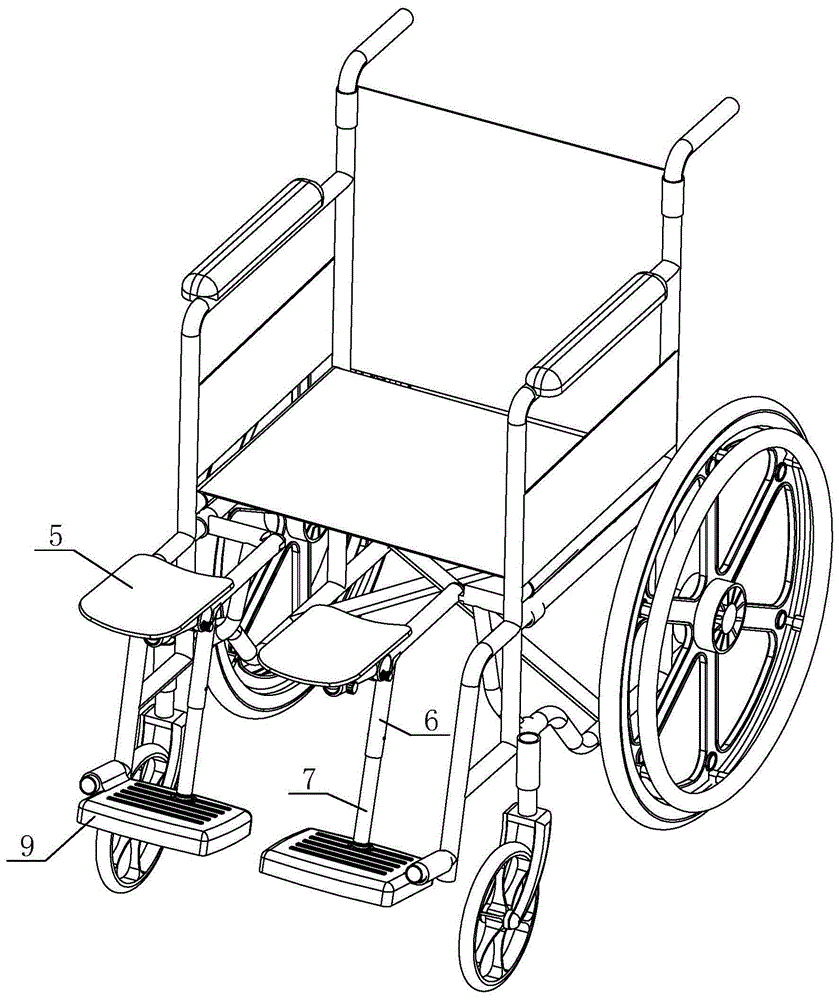 一种加固直腿支撑的轮椅的制作方法