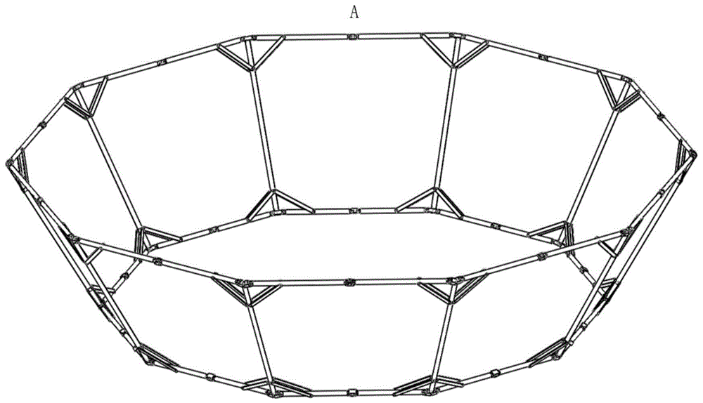 一种基于轮式同步转动机构锥式环形桁架可展开天线结构的制作方法