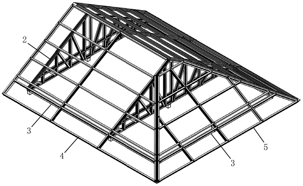 其特征在于:包括有屋面支撑架(如三角状),圈梁及用于形成屋面部分的主