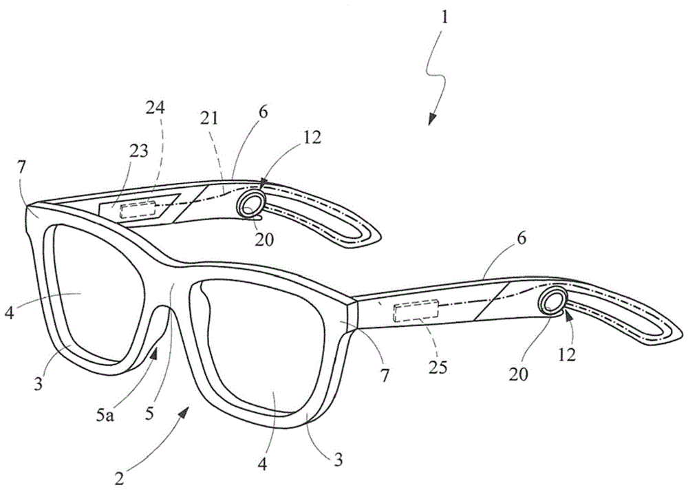 背景技术:本发明属于具体的眼镜技术领域,眼镜被设计成与耳部装置相