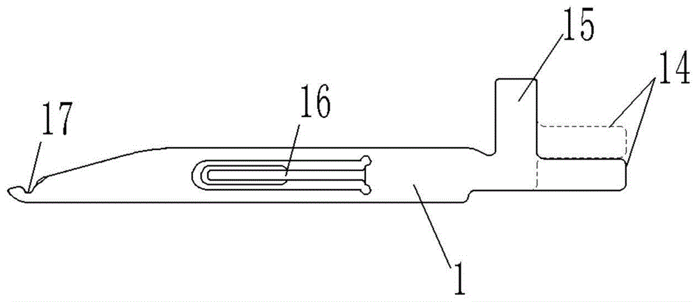 一种横编织机的存圈针的制作方法