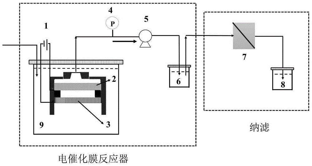 一种电催化膜反应器耦合纳滤处理富砷水的方法与流程