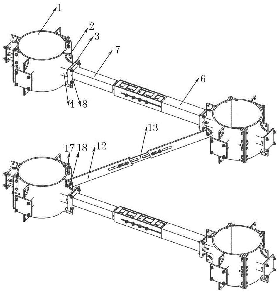 装配间距可调式钢立柱连接抱箍结构的制作方法