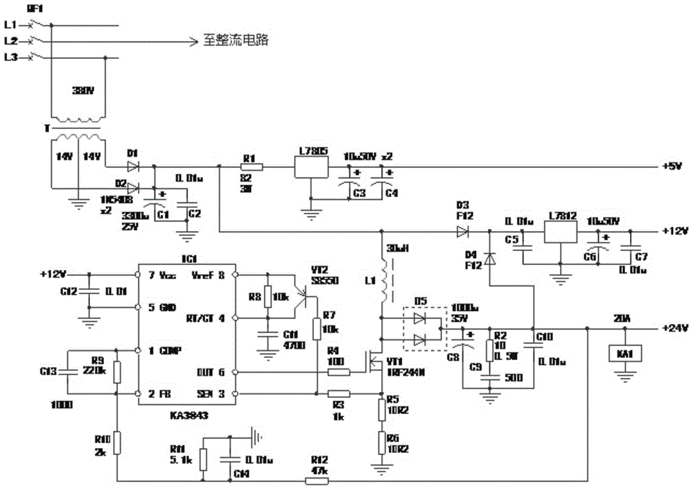 一种变频器升压电路的控制电源电路的制作方法