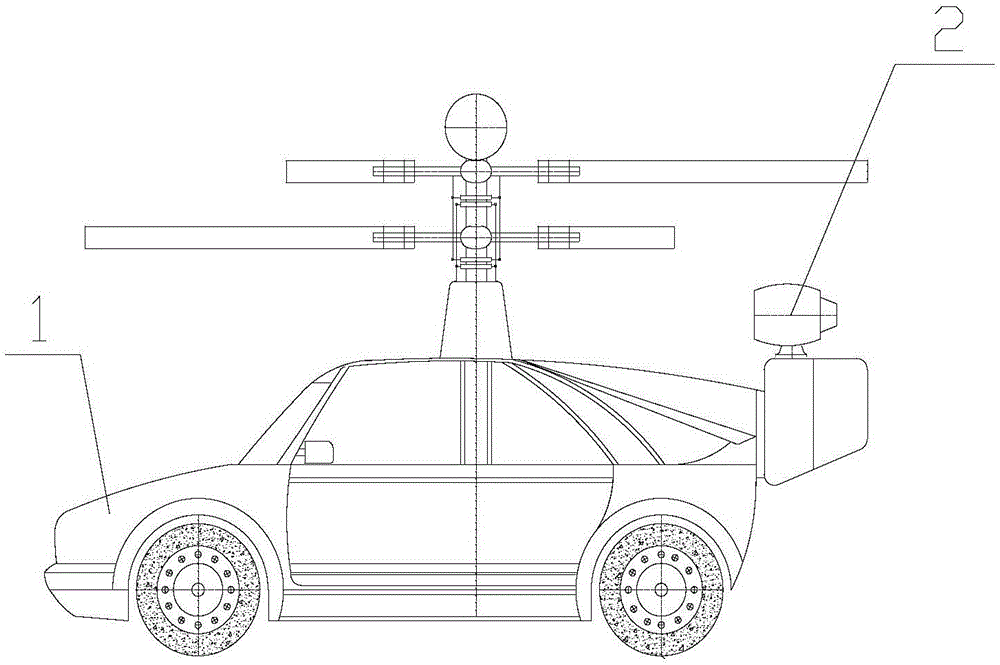 助推式三栖共轴双旋翼直升飞车的制作方法