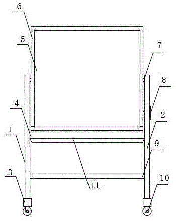 一种H型一键翻转式支架白板的制作方法