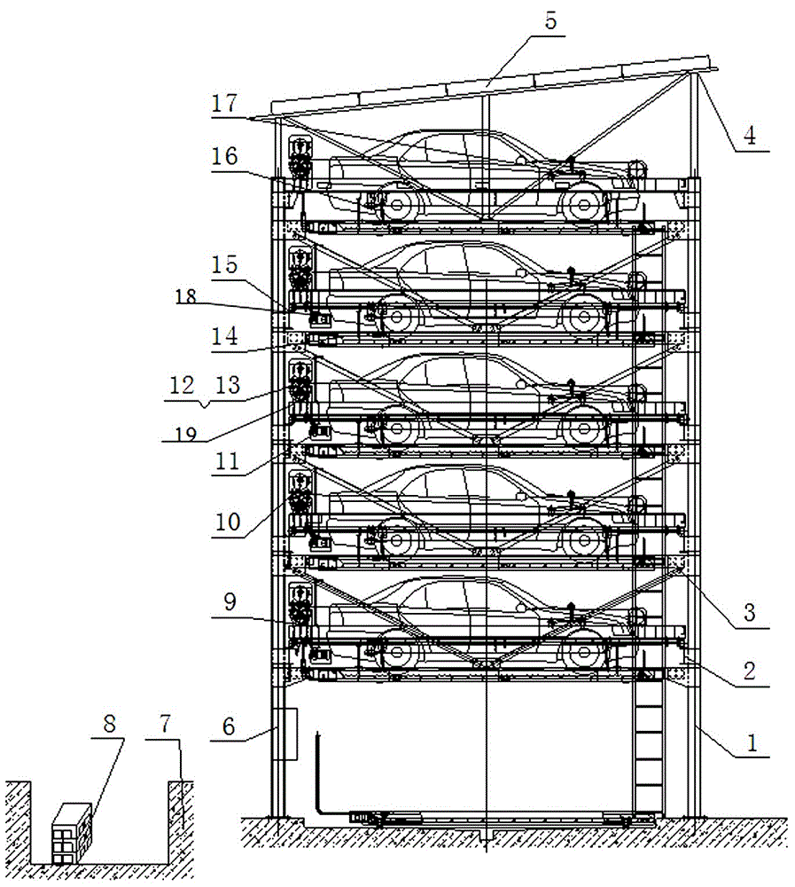 一体化光伏升降横移式立体车库的制作方法