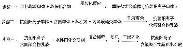 一种超疏水抗菌阳离子含氟聚合物纳米涂层的制作方法