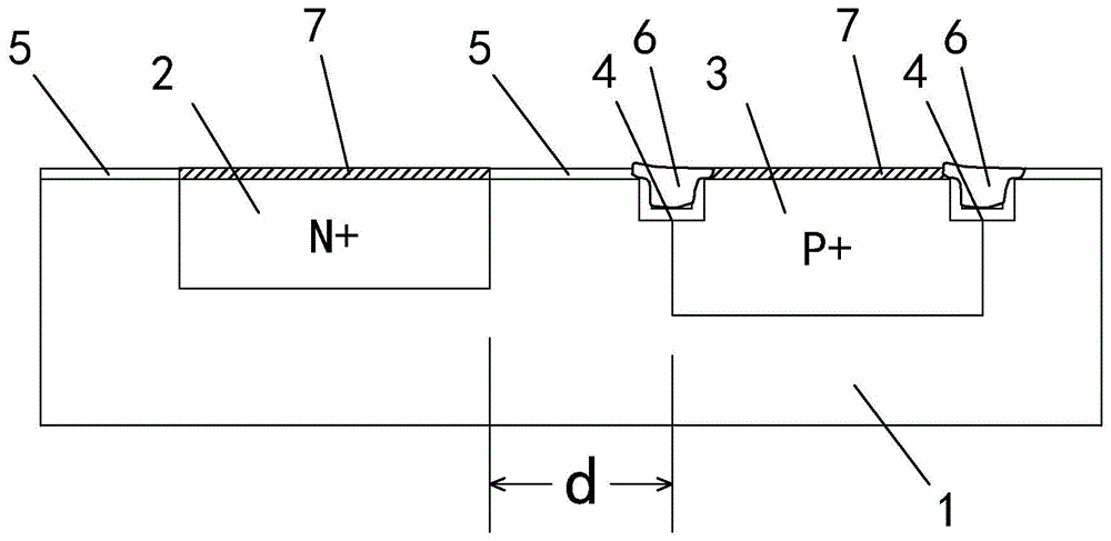 一种浅沟槽的电极同侧二极管芯片的制作方法