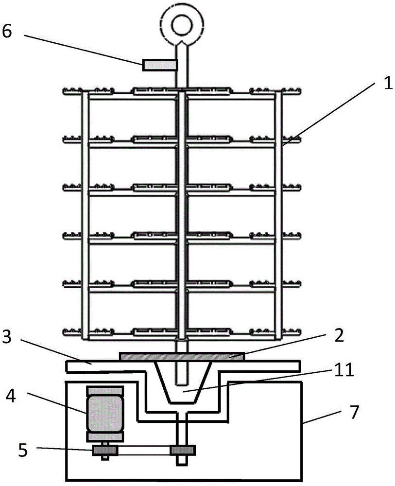 一种自动定位吊挂机工装及相应的抛丸机的制作方法
