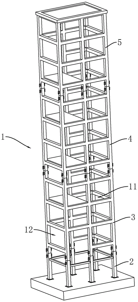 一种带候梯厅一体化钢结构井道及其施工工艺的制作方法
