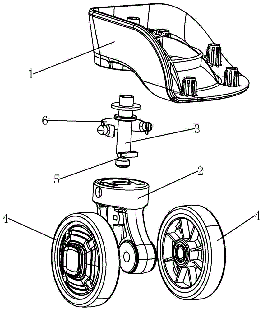 一种拉杆箱定向脚轮的制作方法