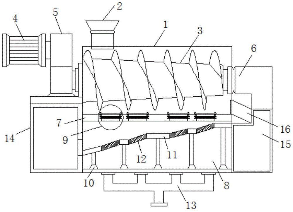 一种螺旋压榨机的滤水装置的制作方法