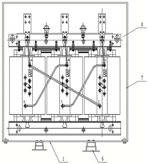 背景技术:现阶段,干变外壳底座与主体的装配方法是将变压器底座与下夹