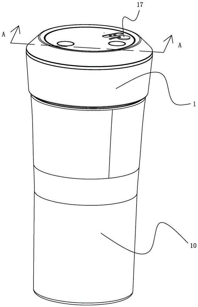 直饮式榨汁杯盖及便携式榨汁杯的制作方法