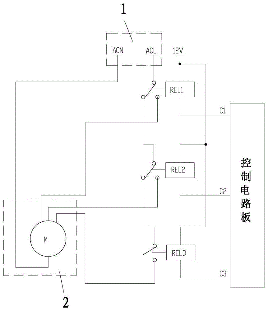 一种三挡位交流电机的开关电路的制作方法