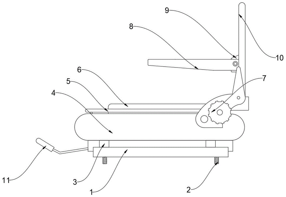 一种叉车矮减振座椅骨架的制作方法