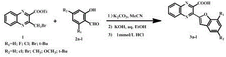 2-(2-苯并呋喃基)-2-喹喔啉甲酸衍生物的合成的制作方法