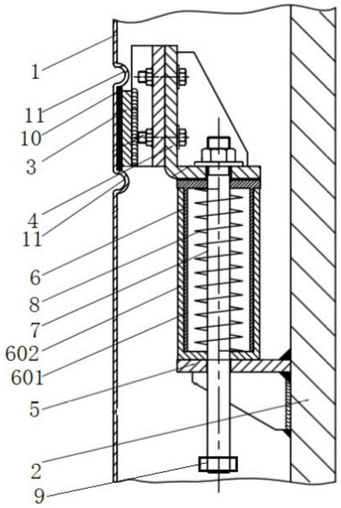 一种用于烟囱内外筒热涨补偿的平衡结构的制作方法