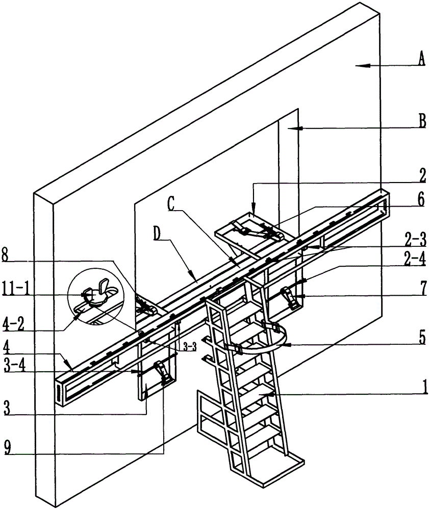 一种楼层窗外升降平移施工悬挂梯的制作方法