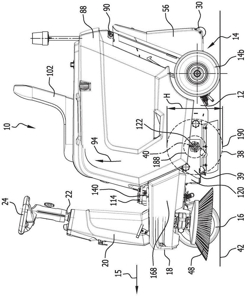 具有用于清扫工具的定位装置的地面清洁机的制作方法