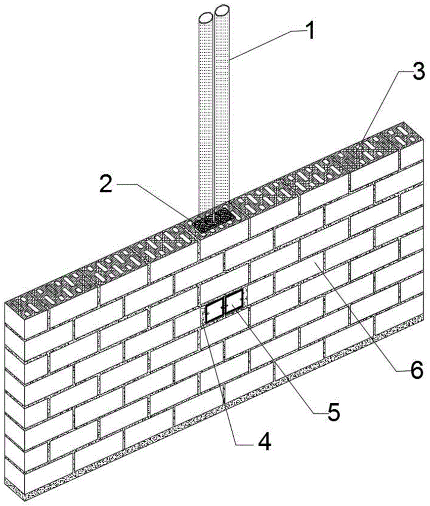 并根据线管的直径大小对用于线管处的烧结多孔砖上的孔洞进行扩大