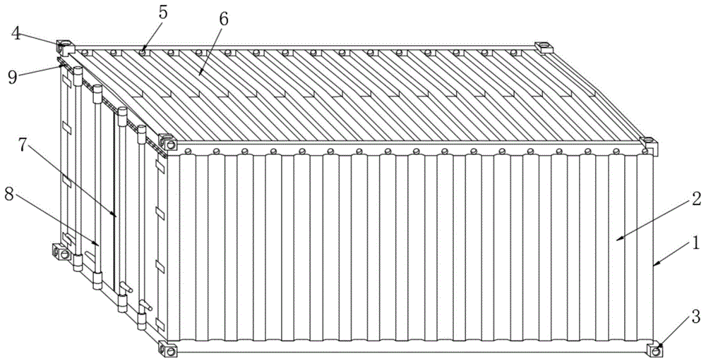一种顶部具有良好排水结构的集装箱的制作方法