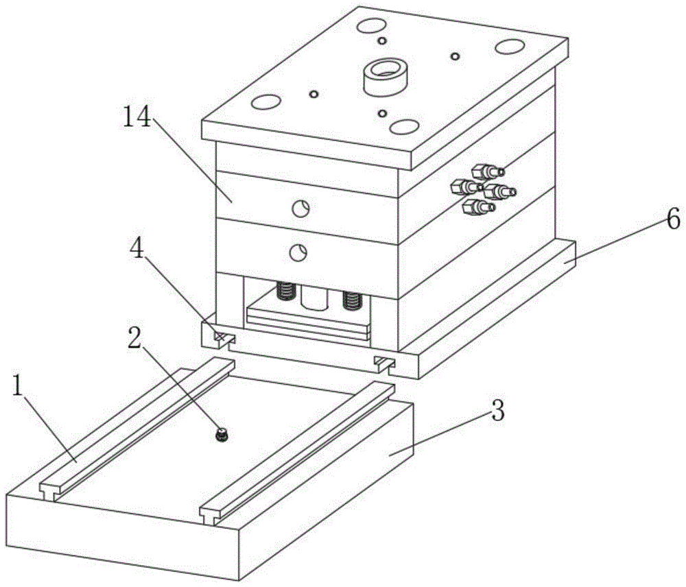 夹具的吸塑模具,包括定位座和底座,所述定位座的顶部固定连接有卡块