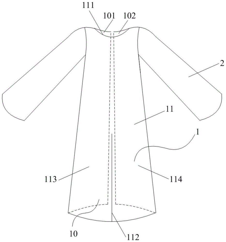 反穿式病号服的制作方法