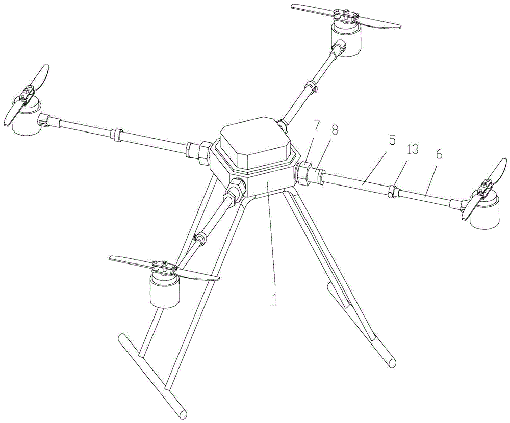 伸缩折叠式无人机机翼臂总成的制作方法