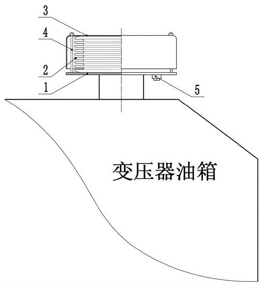 释放装置及其泄压方法,属于变压器的一种保护装置,避免变压器油箱开裂