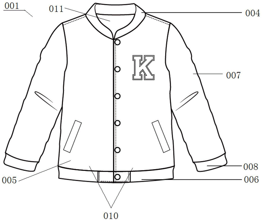 一种贝贝绒棒球家居服套装的制作方法